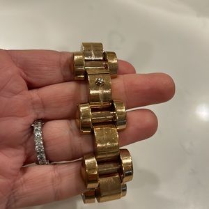 Balenciaga brass link bracelet gold in color